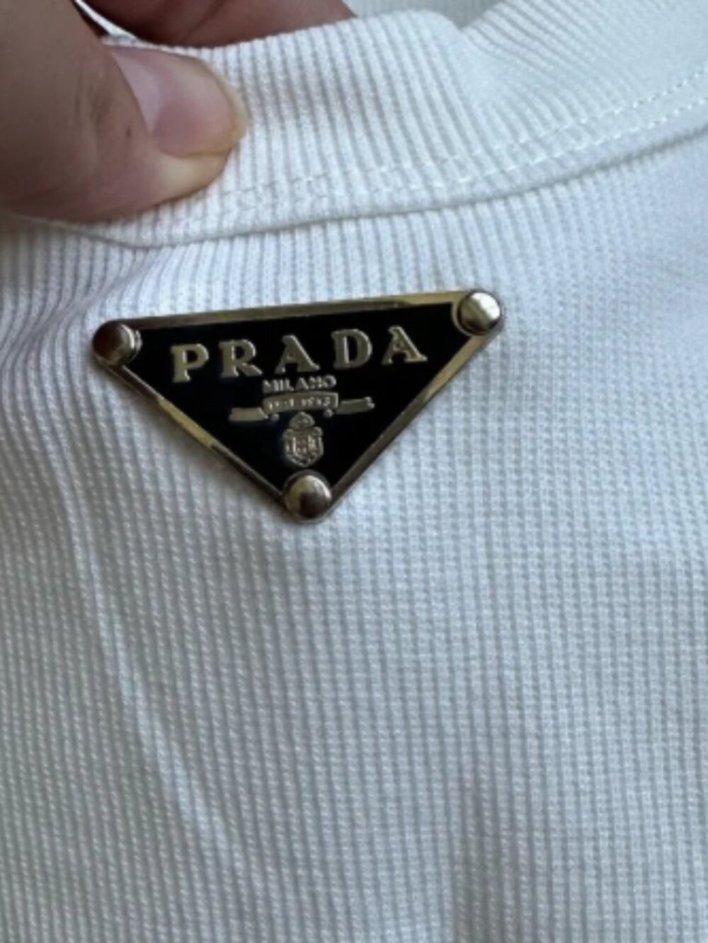 Prada White Rib‑Knit Tank Top - Picture 4 of 4
